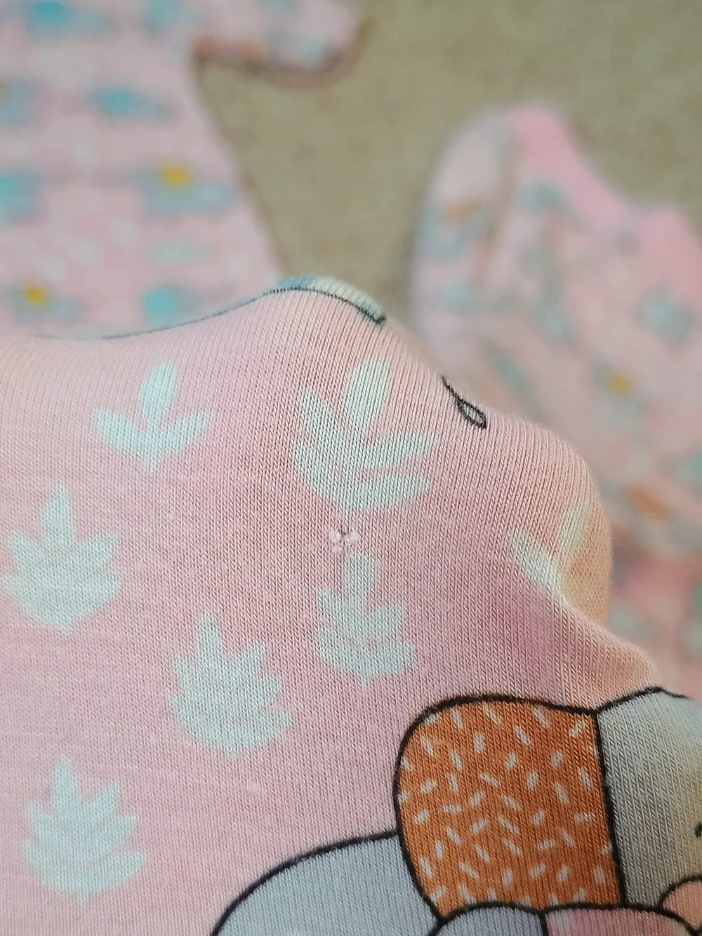 Little Sleepies Pink Elephant Pajama Set Girls Size 3T